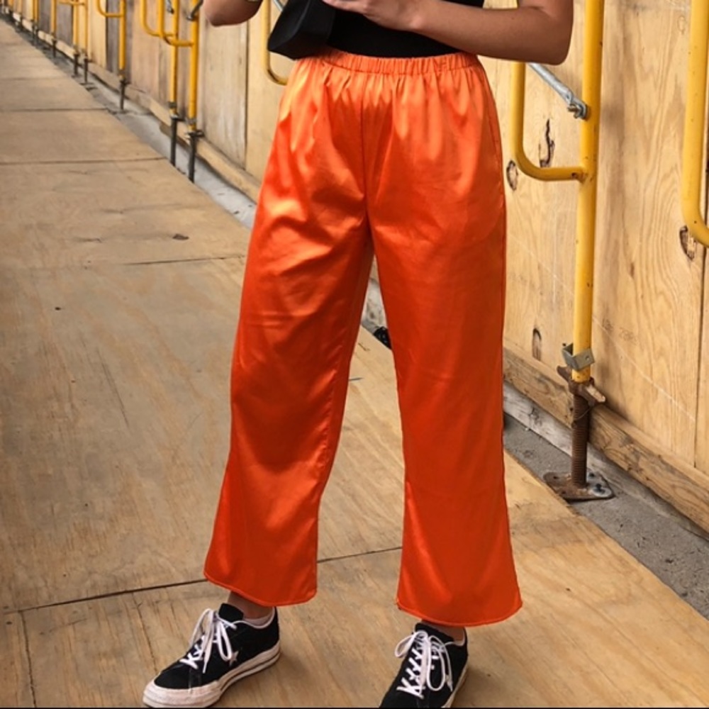 UO Orange Satin Pants